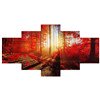 thumbnail image 2 of fastboy 5Pcs Oil Painting Canvas Wall Artwork Maple Leaves Abstract Print Home Decor No Frame Gift Type 2, 2 of 7
