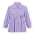 thumbnail image 2 of Collections Etc Women's Soft Fleece Button Down Night Shirt with Pockets - Comfy Flattering Fit Over Pajamas or Nightgown, Lavender, Large, 2 of 10