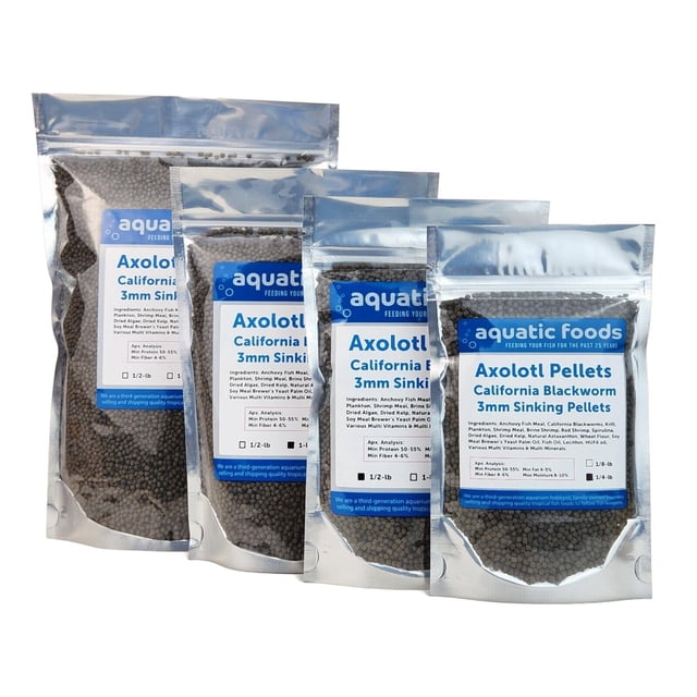 Alimento para Peces Aquatic Foods Axolotl Blackworm Pellets Negros 3mm 1,13kg
