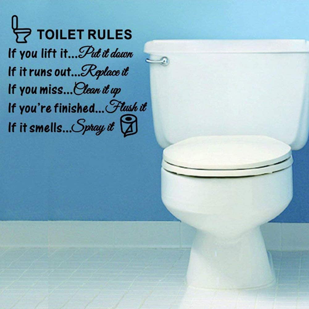 Toilet Stickers Funny Bathroom Vinyl Quote Home Art Mural Removable