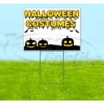 thumbnail image 1 of Halloween Costumes V12 Pumpkin Goo Yellow (18" x 24") Yard Sign, Includes Metal Step Stake, 1 of 6