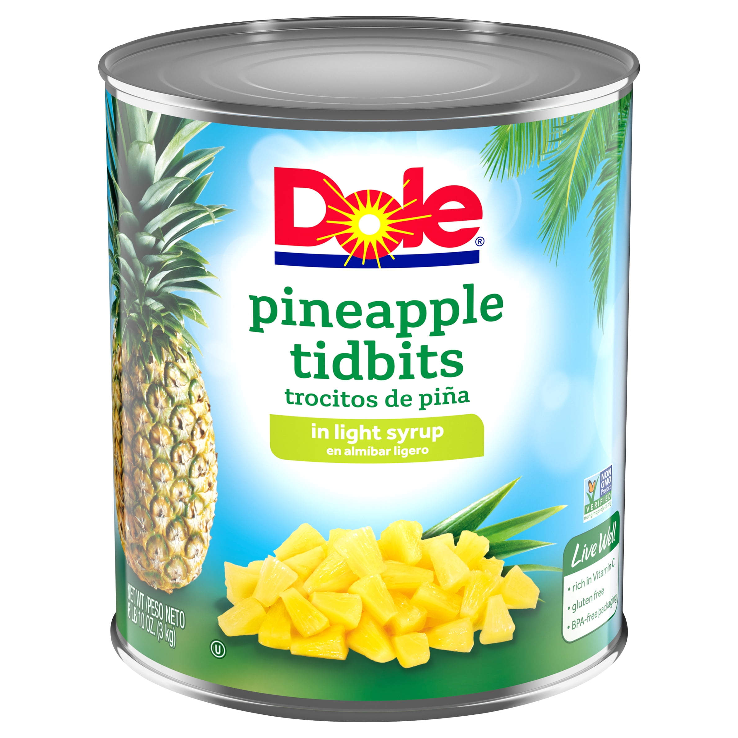 Dole Canned Fruit Tidbits In Light Syrup Pineapple 106 Oz Can