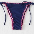 thumbnail image 4 of Women's String Triangle Bikini Two Piece Bikini Sets for Women Swimsuit Halter Top Bathing Suit (Navy,L), 4 of 6