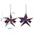 thumbnail image 3 of Wooden Patriotic Star Sign Door Hanging, Rustic Star Shape American Flag Sign Wall Decor with Burlap Bow for Home, 4th of July Party, Independence Day, 3 of 8