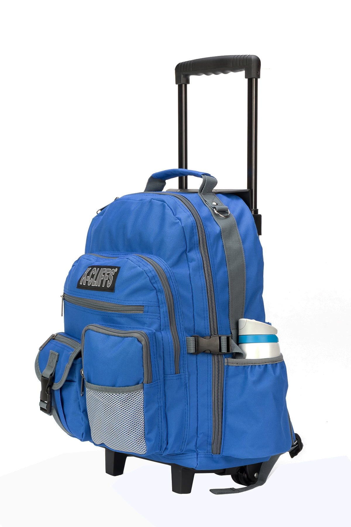 K-Cliffs Unisex 17" Heavy Duty Polyester Rolling School Backpack in Royal
