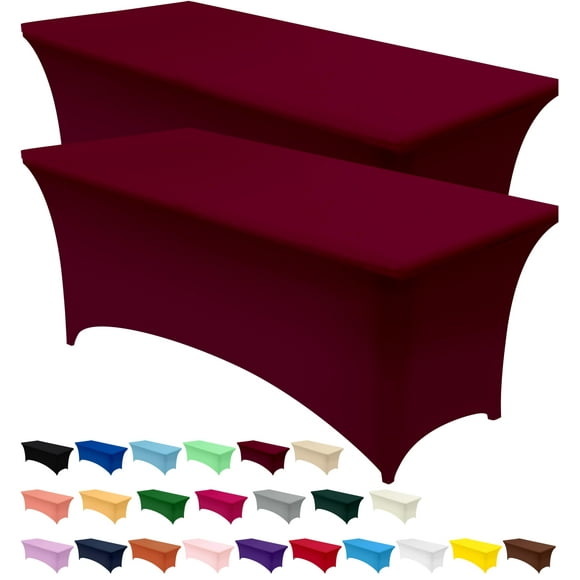 Mantel Utopia Kitchen Spandex, paquete de 2 unidades, 6 pies, color burdeos