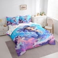 thumbnail image 3 of Feelyou Blue Mermaid Princess Twin Bedding Sets 7pcs, Tale Ocean Bedding Comforter Set, 3 of 8