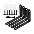 thumbnail image 1 of Shangren 4Pcs Corner Brace Sets Joint Angle Brackets for Laundry Room Kitchen Cabinet Black, 1 of 8