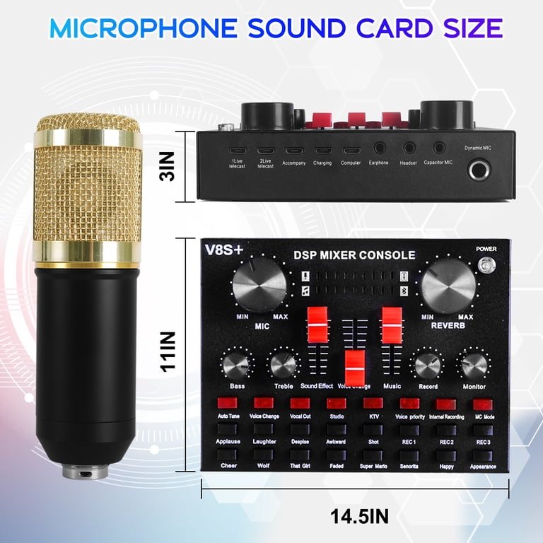 Kit Podcast Complet - Microphone, Bras, Carte Son Avec Changeur De Voix, Pour Streaming PC/téléphone Kit Podcast Streaming Professionnel Kit Podcast Complet - Microphone, Bras, Carte Son Avec Changeur De Voix, Pour Streaming PC/téléphone Kit Podcast Streaming Professionnel