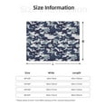 Classic Blue Camouflage Throw Blanket for Couch, Soft Comfy Warm Plush