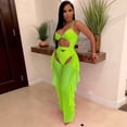 thumbnail image 3 of Betiyuaoe One Piece Swimsuit for Women Fashionista Splicing Mesh Pant Solid Color Set Piece Bathing Suit, 3 of 5