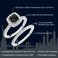 thumbnail image 2 of Gem Stone King 925 Sterling Silver Black Onyx and White Moissanite Wedding Engagement Ring Band Bridal Set for Women (1.44 Cttw, Gemstone Birthstone, Available in Size 5, 6, 7, 8, 9), 2 of 6