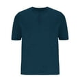 thumbnail image 2 of LYEAA Mens T Shirts Casual Short Sleeves Three Buttons Crew Neck Fitted Summer Pullover T-shirts Solid Soft Comfortable Breathable Men's Tops Blue 3XL, 2 of 5