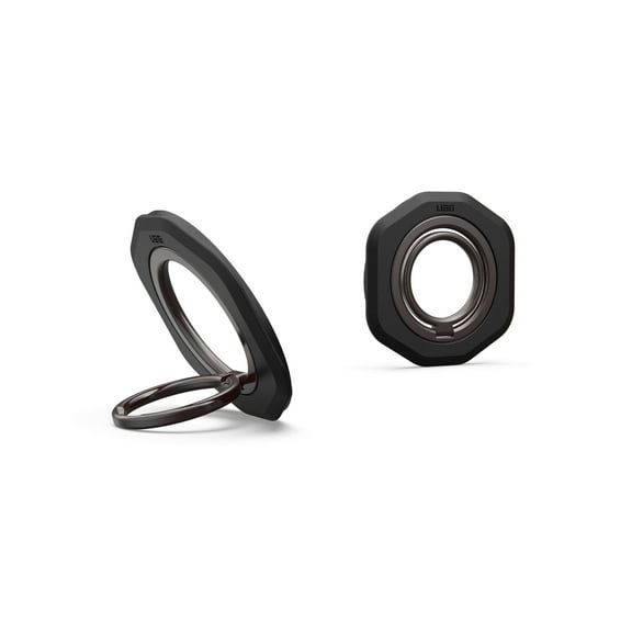 UAG Mag Ring Stand LT - Ultra Strong Magnet MagSafe Compatible Metal Phone Ring Grip 360 Rotation Multi-viewing Kickstand, Black