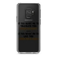 thumbnail image 1 of DistinctInk Clear Shockproof Hybrid Case for Samsung Galaxy S9 (5.8" Screen) - TPU Bumper Acrylic Back Tempered Glass Screen Protector - Want me to Tolerate you Bring Coffee Cigar, 1 of 5