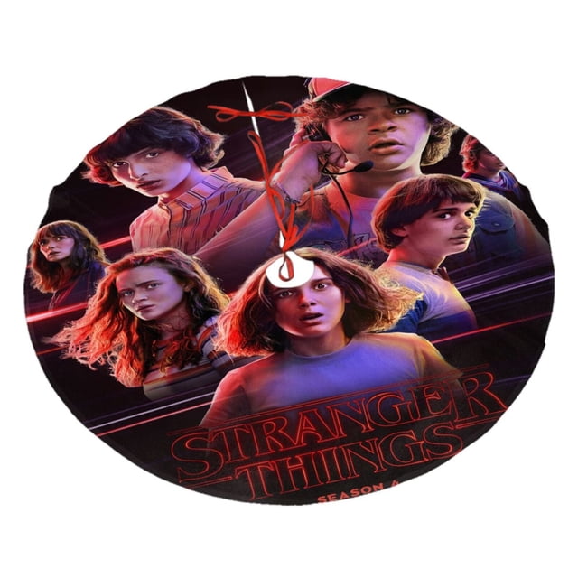Falda para árbol de Navidad de Stranger Things, suave y divertida, decoración navideña navideña de granja de 30"