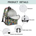 thumbnail image 4 of Football and Beermug Black Pattern Cute School Backpack Bag for School with Padded Back and Adjustable Shoulder Straps 15.25"x11.5"x5.25", 4 of 5