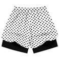 thumbnail image 6 of SAWOBUUN Women Polka Dot Running Shorts High Waist Athletic Casual Loose Elastic Drawstring Shorts with Lining, 6 of 6