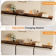 thumbnail image 5 of 79" Narrow Console Table with Power Outlet 2 Pack, Rustic Brown | Entryway Table with Charging Station & 4.9 Ft Extension Cord & Adjustable Feet, behind Couch Table for Living Room, Hallway, 5 of 8