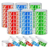 600 Pack VIP Wristbands for Events Waterproof VIP Wristbands VIP Paper Bracelets Wristbands for (Red, Blue, Green)