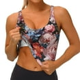 thumbnail image 4 of Fotbe Rose Flowers Pattern Womens' Sports Bra Longline Wirefree Padded with Medium Support Sports Moisture-Wicking Workou Vest,Tank Top-Small, 4 of 9