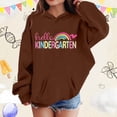 thumbnail image 2 of Toddler Girl' Hoodies Sweatshirts Cute Cartoon Print Long Sleeve Drawstring Hooded Pullover with Pocket Sweatshirt Tops Size 3-4T ,Brown, 2 of 4