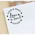 thumbnail image 3 of Printtoo Personalized&nbsp;Blue Self Inking Wedding Favor Custom Stamper Love Is Sweet Round Heavy Duty Stamp-40 mm, 3 of 6