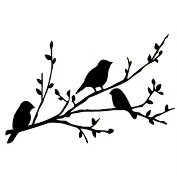 Bird on A Branch Metal Wall Art Housewarming Gift Rustic Bird Tree Wall Decor Handcrafted Iron Bird Metal Wall Sign,1 x bird wall decor,Black
