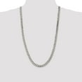 thumbnail image 5 of White Sterling Silver chain Curb Men's 28 in 8 mm 8mm, 5 of 5
