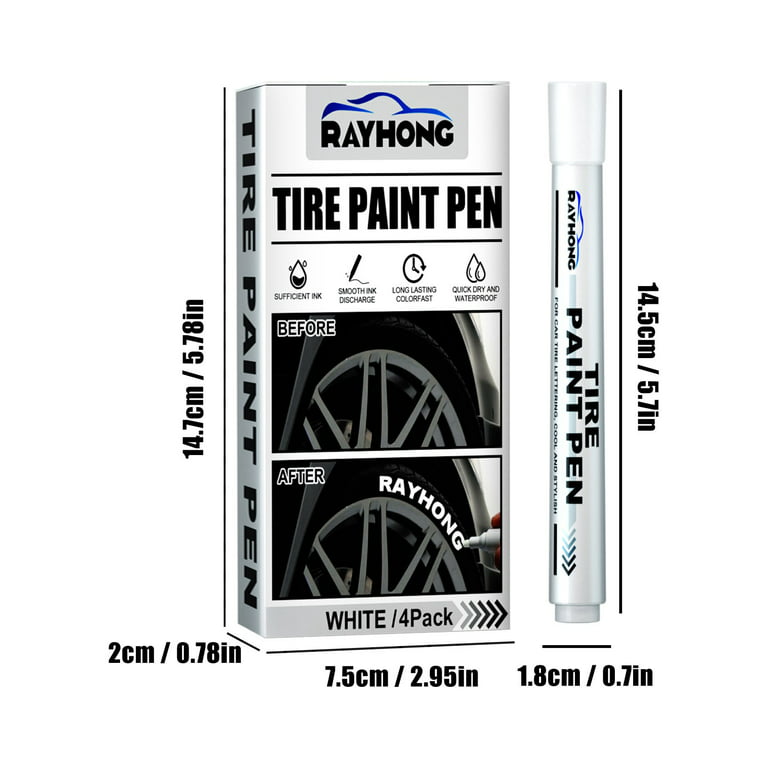 Protect_DIP The Tire Pen TirePen Lettering Paint Pen Tire Ink  Permanent Tire Marker (White) : Automotive