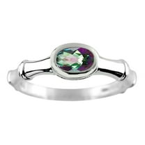 FJC Finejewelers 6x4mm Solitaire Oval Mystic Topaz Bamboo Ring