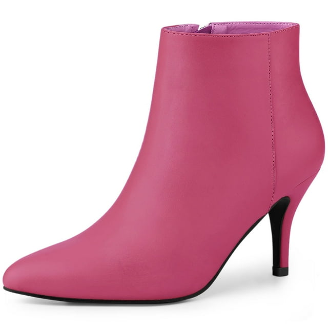 BLISSFUL STEP Bottines à Talons Aiguilles pour Femmes à Bout Pointu avec Fermeture Éclair