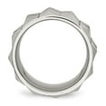thumbnail image 5 of Auriga Fine Jewelry Stainless Steel Brushed Grooved 12 mm Band for Women Size 13.5, 5 of 6