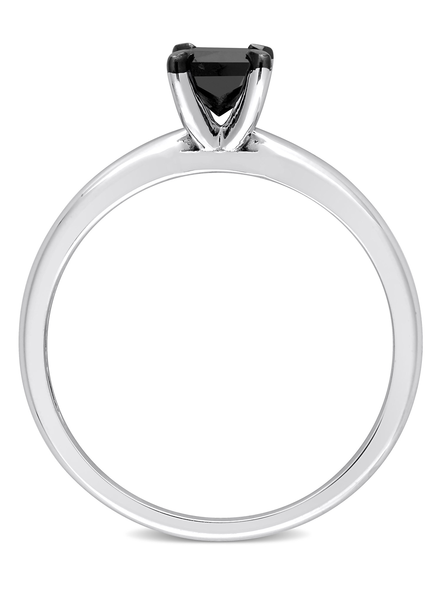 1/2 Carat T.W. Black Diamond 14kt White Gold Black Rhodium Plated Solitaire Engagement Ring