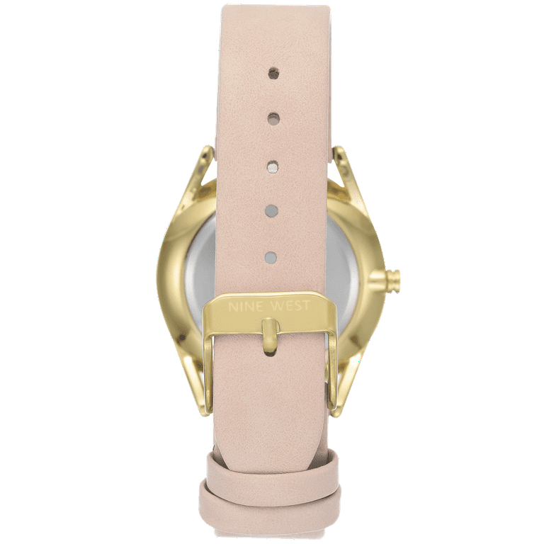 Nine west rose goldtone 2025 and grey strap watch