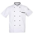 thumbnail image 2 of Chaqueta de chef unisex de manga corta, color blanco XXXL blanco, 2 of 9