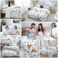 thumbnail image 5 of 3 Piece Leaf Butterfly Duvet Cover Set California King,Microfiber Comforter/Quilt Cover with Corner Ties and 2 Pillowcases,Watercolor Sage Green Purple Floral All Season Bedding with Zipper Closure, 5 of 8