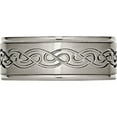 thumbnail image 3 of Titanium Brushed Center 9mm Scroll Design Band (Size 10) Made In China tb307-10, 3 of 5