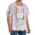 thumbnail image 4 of KLL Aerial Yoga for Unicorn Print Men's Shirt Short Sleeve Button Down Summer Cuba Beach Shirts- X-Large, 4 of 7