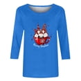 thumbnail image 4 of Meichang Chemises de Noël Manches 3/4 Coupe Ample Col Rond Tops d'Automne T-Shirts Graphiques Classiques Cadeaux pour Femmes pour Noël, 4 of 5