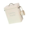 thumbnail image 1 of Laundry Powder Storage Tin Box Large Rice washing storage detergent Organizer with Spoon White, 1 of 8