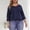 Dark Blue, variant on Women Dress Shirts 3/4 Sleeve Plus Size Tops V Neck Casual Pullover Solid Color Summer Blouses Black XL