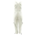 thumbnail image 7 of HXWCHs Women's Solid Jumpsuit, Women's Jumpsuit Wide Strap Fuzzy Drawstring Jogger Overalls with Pockets for Fall and Winter Comfort XXL White, 7 of 7