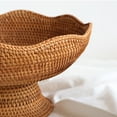 thumbnail image 7 of Yettn Woven Baskets,Handmade Rattan Woven Basket,Natural Round Pedestal Fruit Bowl,Wavy Edge Home Decor Display Tray,Farmhouse Storage Bowls for Kitchen,Boho Decorative Centerpiece Organizer, 7 of 7