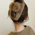 thumbnail image 2 of Elegant Cute Non-slip Plush Headwear Soft Hair Claw Hair Barrettes Shark Jaw Hair Clamp Faux Fur Hair Clip BROWN, 2 of 8