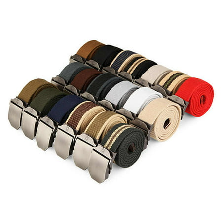 125CM Men Canvas Belt Thickening Alloy Buckle Pants (Best Thickening Conditioner For Men)