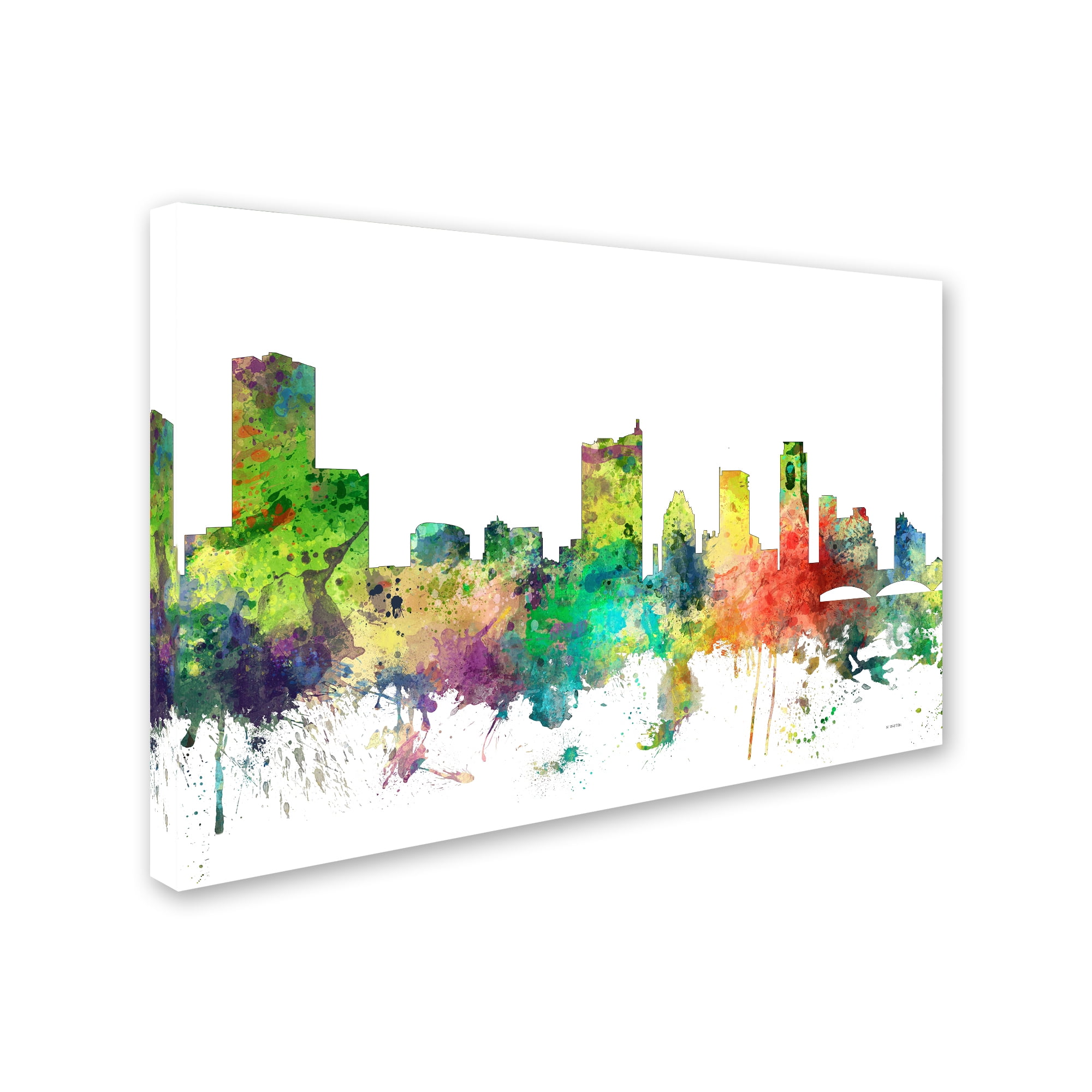 Trademark Fine Art 'Austin Texas Skyline SP' Canvas Art by Marlene Watson