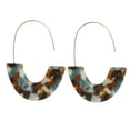 thumbnail image 2 of Qarigey 1 par de aretes de estilo simple con estampado de leopardo en forma de U para niñas adolescentes Ropa, zapatos y accesorios Miscelánea marrón azul oscuro Qarigey AP010170-11, 2 of 6