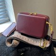 thumbnail image 4 of Bolsa bandolera 2 en 1 tejido con correa ancha para mujer, Bolsa de hombro para cámara (rojo vino) Tmvgtek Para Estrenar, 4 of 9