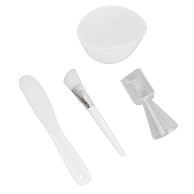 Facial 4pcs Masclarilla de Mascara de Mascara de Tazón Midiendo Espátula Espátula Silicona Cepillo de Masclarilla Aplicador Lavable